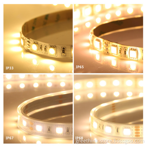 high brightness 12v 14.4W 3000k warm white led strip